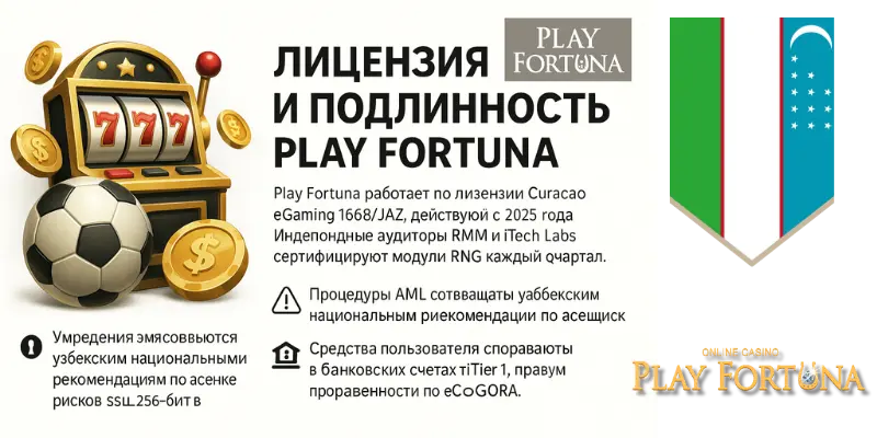 Лицензия и подлинность Play Fortuna
